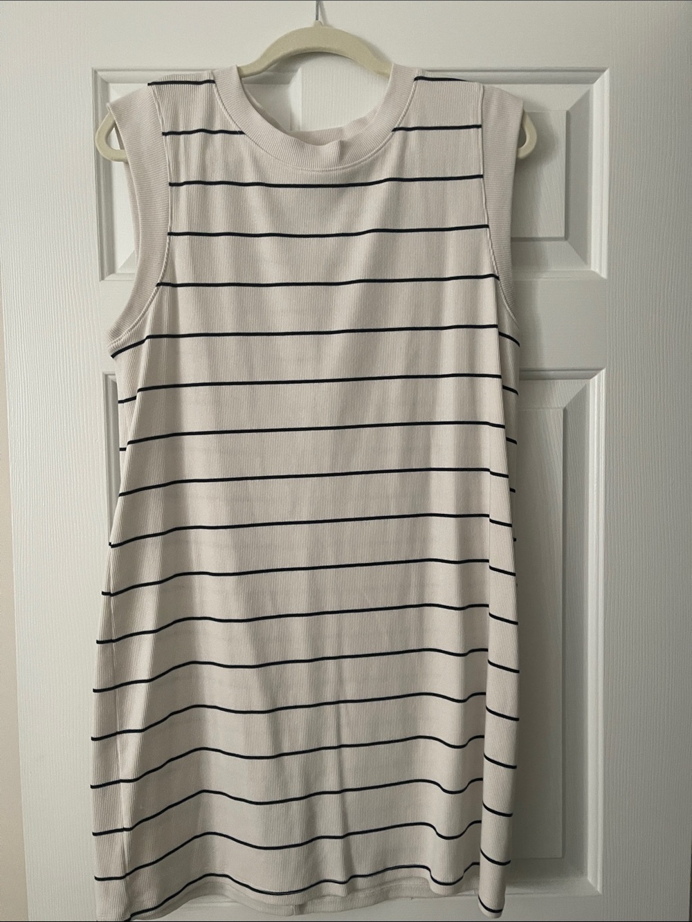 a new day Cream Dress with navy Stripes